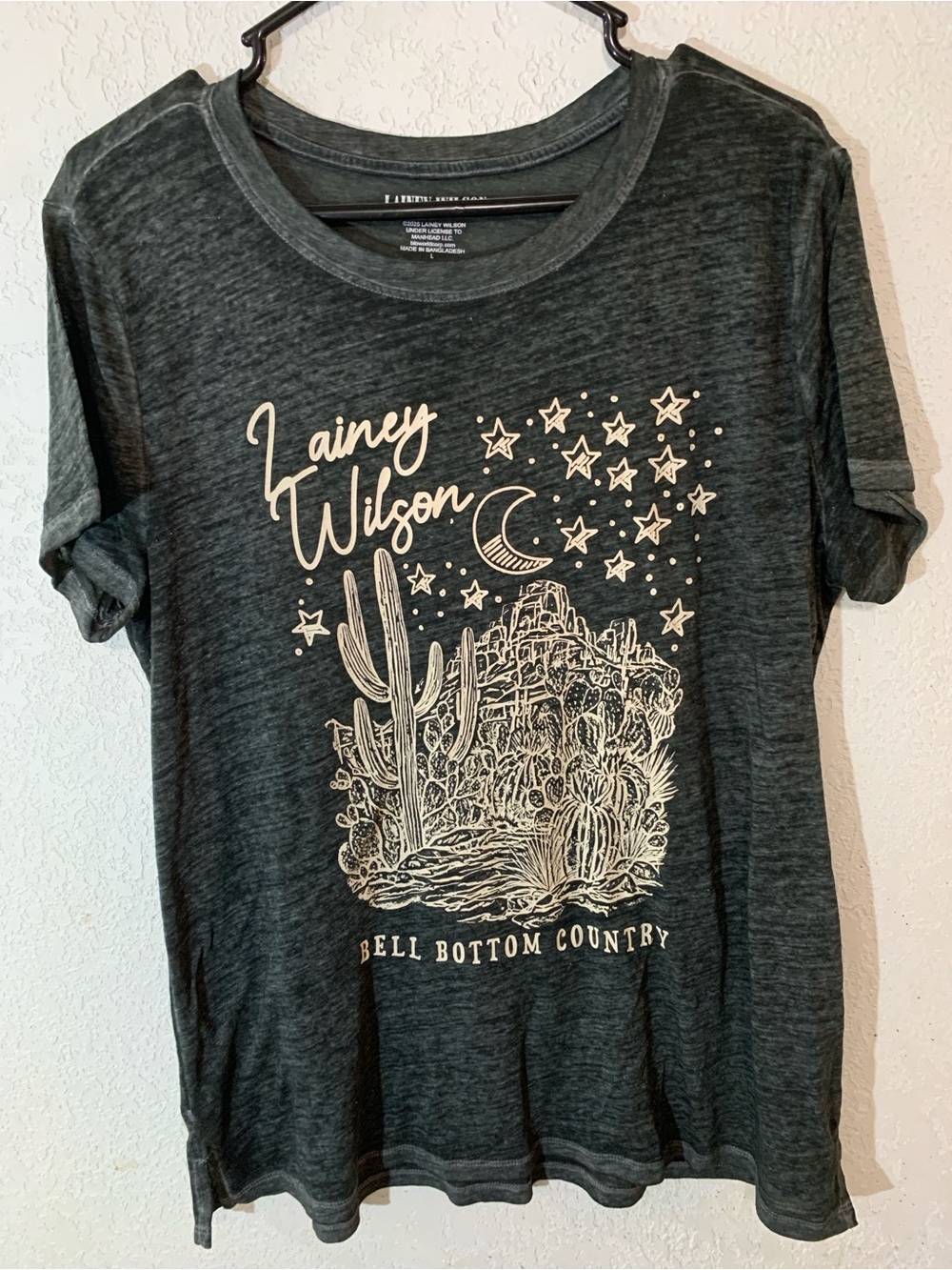 Lainey Wilson Bell Bottom Country Graphic Tee - Charcoal